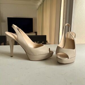 GUESS Nude Peep Toe Slingbacks